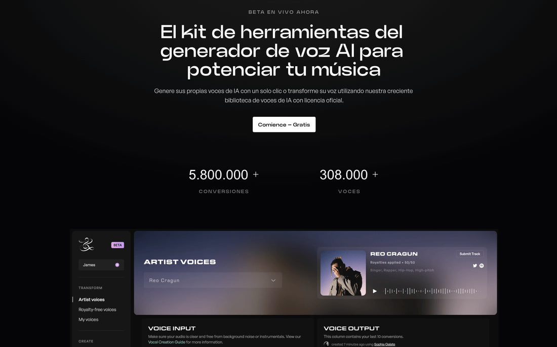 Kits AI - Voces musicales por Yeswelab.com