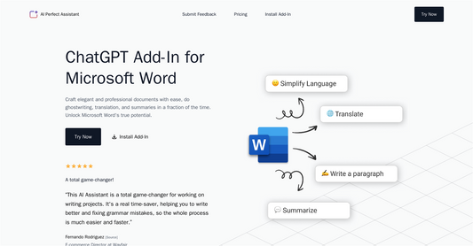 AI Perfect Assistant - ChatGPT para Word por Yeswelab.com