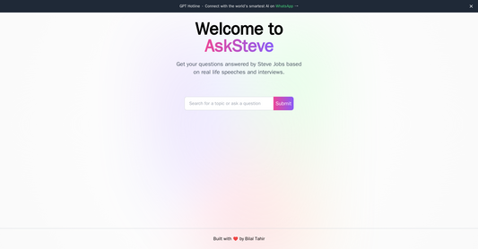 Ask Steve - Conversación por Yeswelab.com