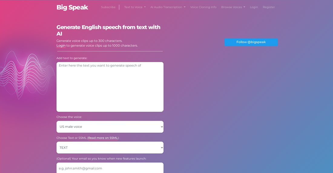 Big Speak - Texto a voz por Yeswelab.com