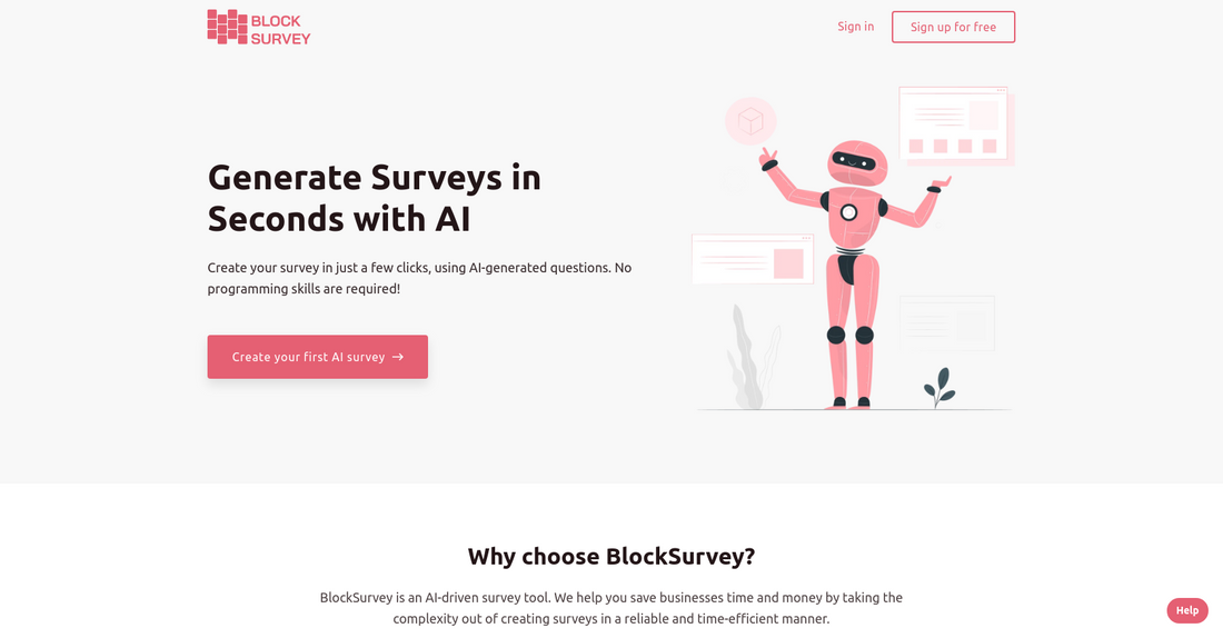 Blocksurvey - Generación de encuestas por Yeswelab.com