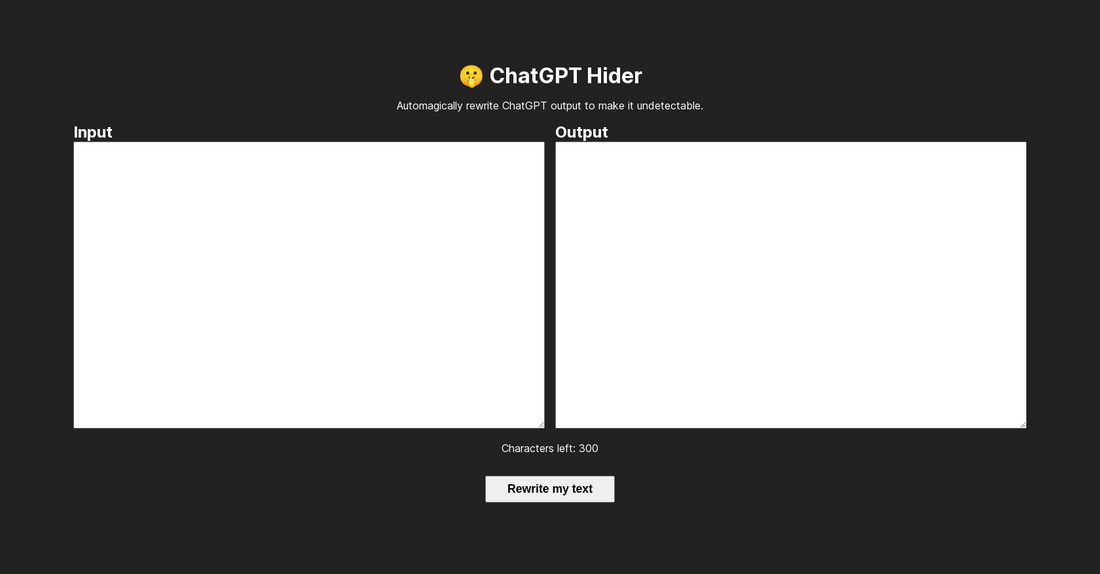 Chatgpthider - Reescritura de texto por Yeswelab.com