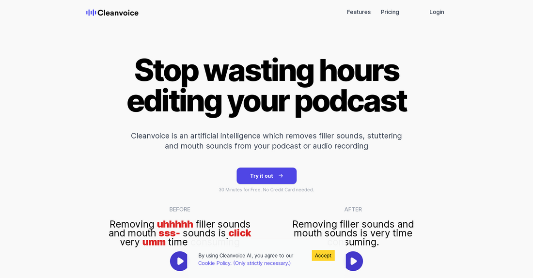 Cleanvoice AI - Edición de podcasts por Yeswelab.com