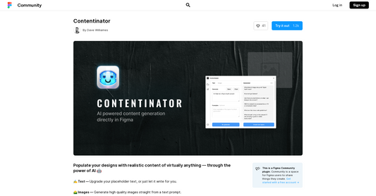 Contentinator - Complemento de escritura y generación de imágenes para Figma por Yeswelab.com
