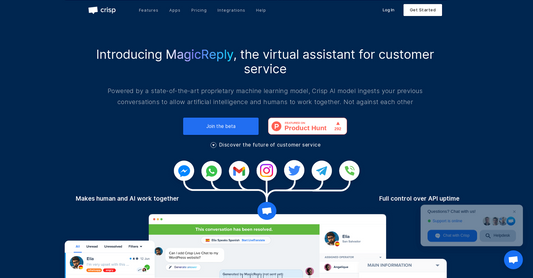 Crisp MagicReply - Atención al cliente por Yeswelab.com