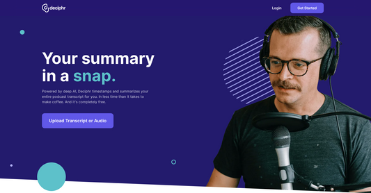 Deciphr AI - Resúmenes de audio por Yeswelab.com