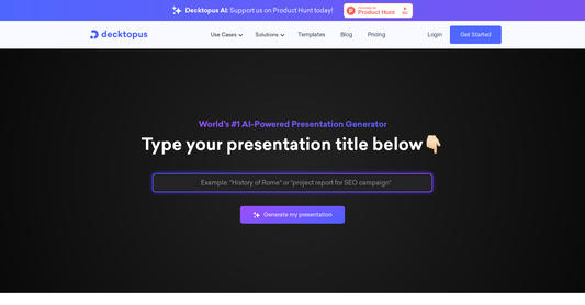 Decktopus AI - Diapositivas de presentación por Yeswelab.com