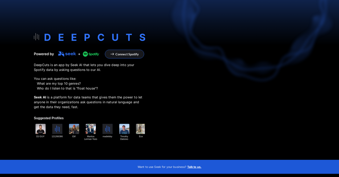 DeepCuts AI - Preguntas y respuestas sobre Spotify por Yeswelab.com