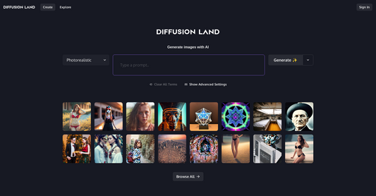 Diffusion Land - Generación de imágenes por Yeswelab.com