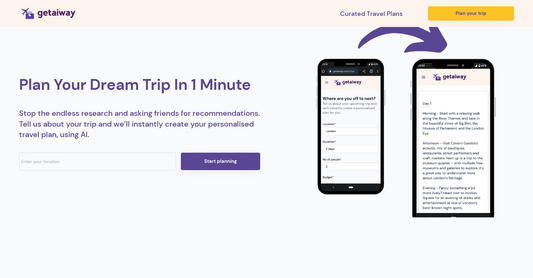 Getaiway - Planificación de vacaciones por Yeswelab.com