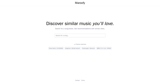 Maroofy - Recomendaciones musicales por Yeswelab.com