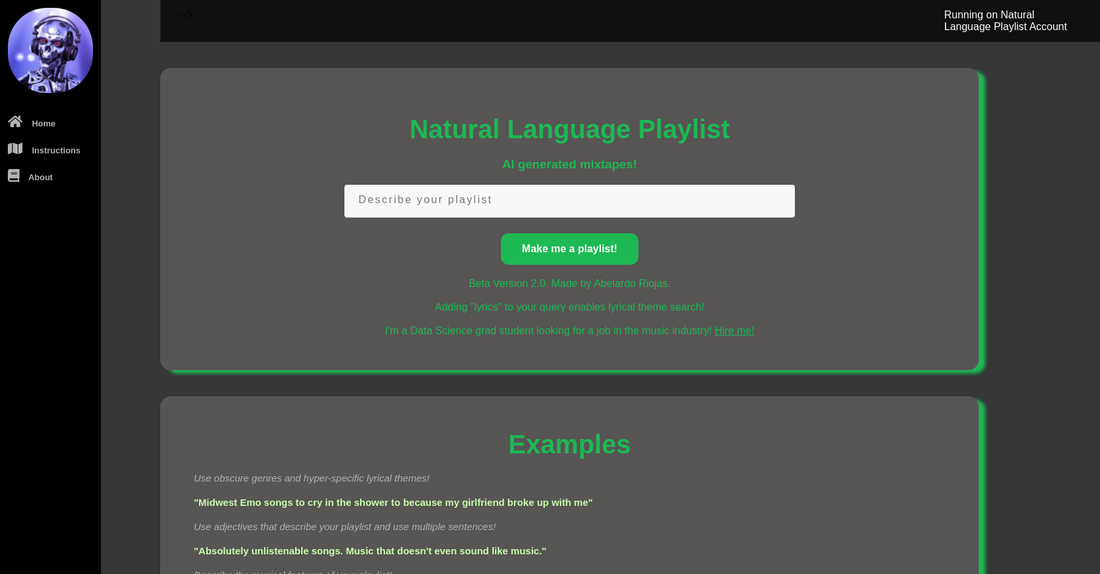 Natural Language Playlist - Listas de reproducción de música por Yeswelab.com
