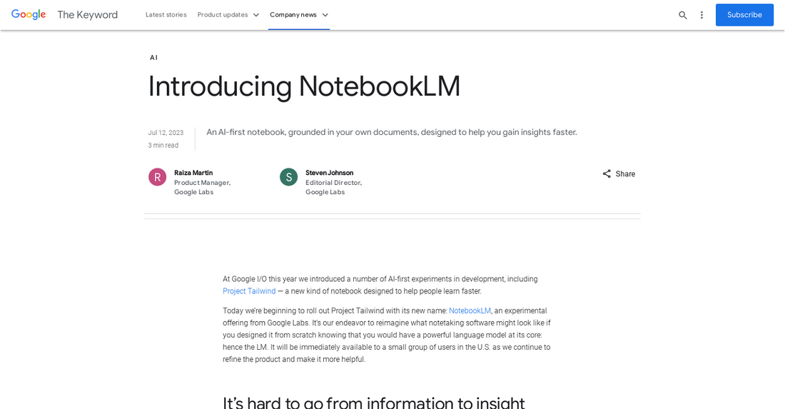 NotebookLM - Asistente para tomar notas por Yeswelab.com