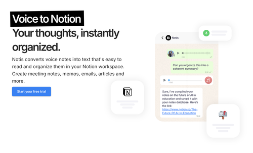 Voice to Notion - Asistente para tomar notas por Yeswelab.com