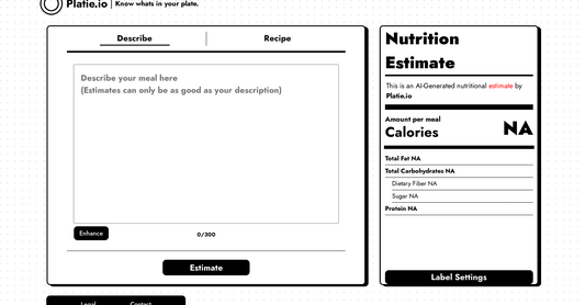 Platie - Calculadora de calorías por Yeswelab.com