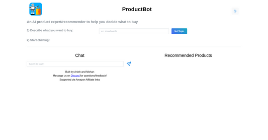 ProductBot - Recomendaciones de productos por Yeswelab.com