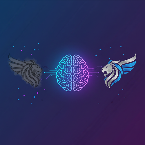 Rediseñar logo con inteligencia artificial - Ilustración de IA transformando logos