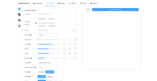 Stable UI - Generación de imágenes por Yeswelab.com