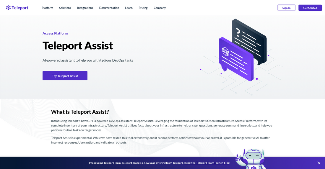 Teleport Assist - Asistente DevOps por Yeswelab.com