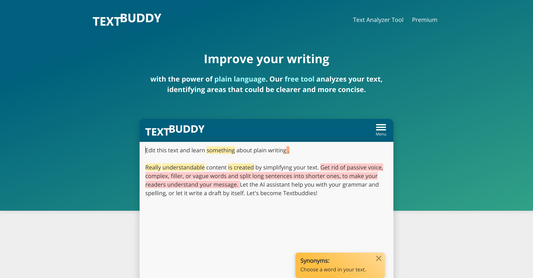 Textbuddy - Revisión de gramática por Yeswelab.com