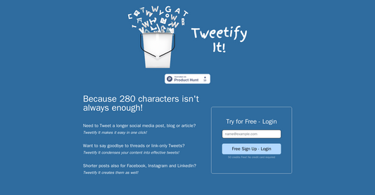 Tweetify It - Acortamiento de texto para redes sociales por Yeswelab.com