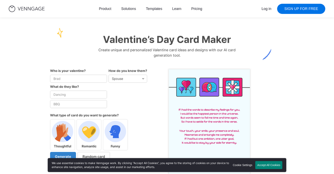 Venngage Valentine Card Maker - Tarjetas de san valentin por Yeswelab.com