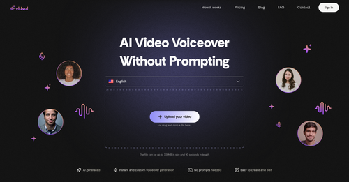 Vidvoi AI Voiceover Generator - Generación de vídeo por Yeswelab.com