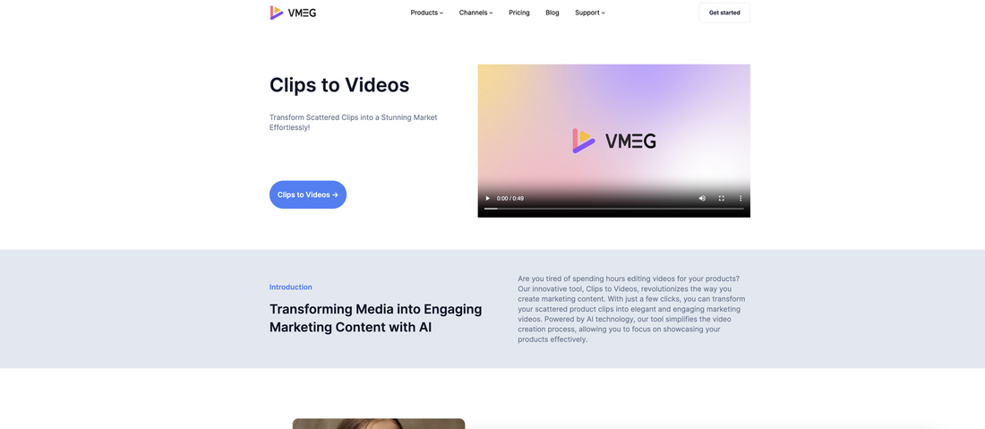 VMEG Clips to Videos - Generación de vídeo por Yeswelab.com