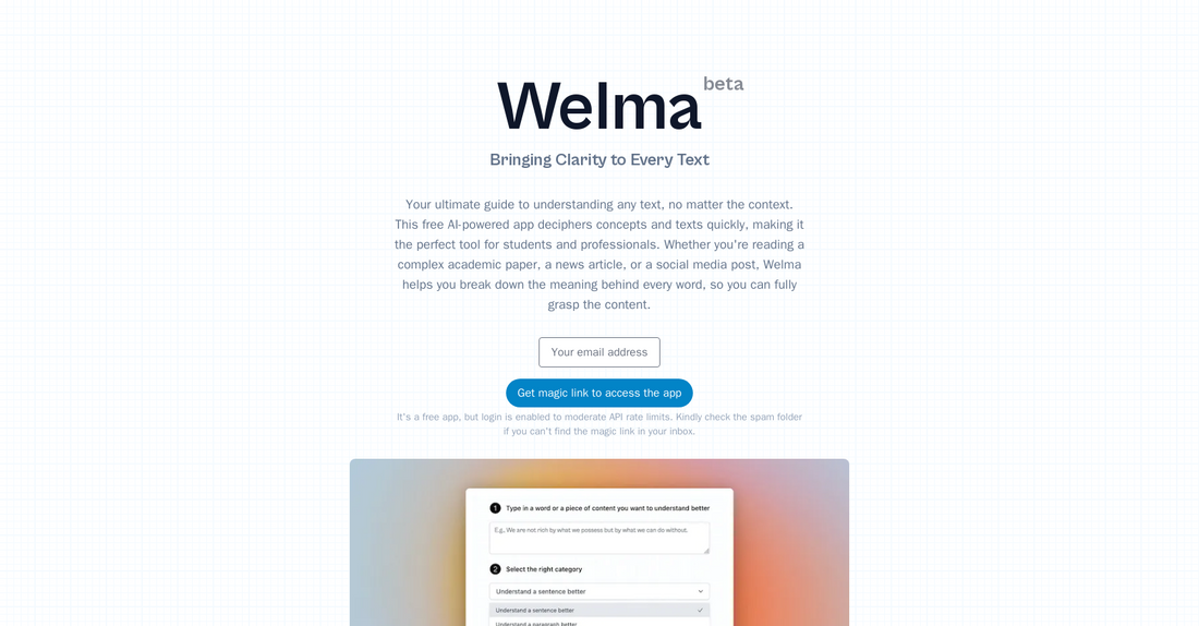 Welma - Explicaciones de texto por Yeswelab.com