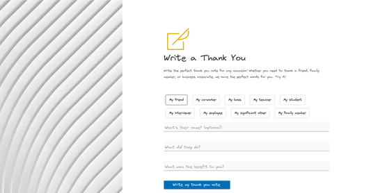 Write A Thank You - Escritura de notas de agradecimiento por Yeswelab.com